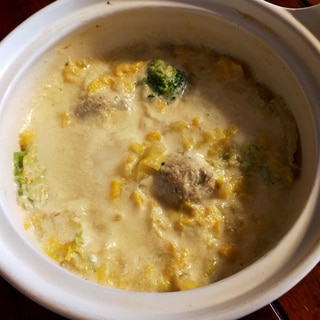 超簡単！鶏団子と白菜の豆乳スープ